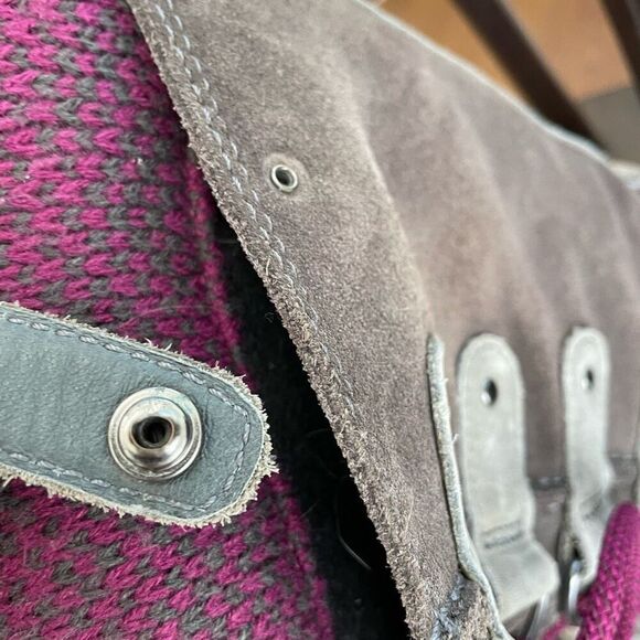 Sorel Joan of Arctic Knit Shale Winter Boots 8 Leather Waterproof Purple $240 - Picture 11 of 11